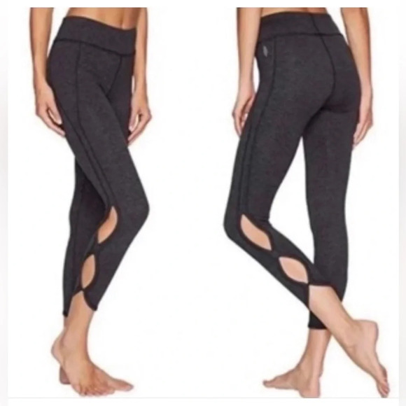 Free People FP Movement Heather Gray Infinity Cutout High Rise Cropped Leggings - Picture 2 of 10